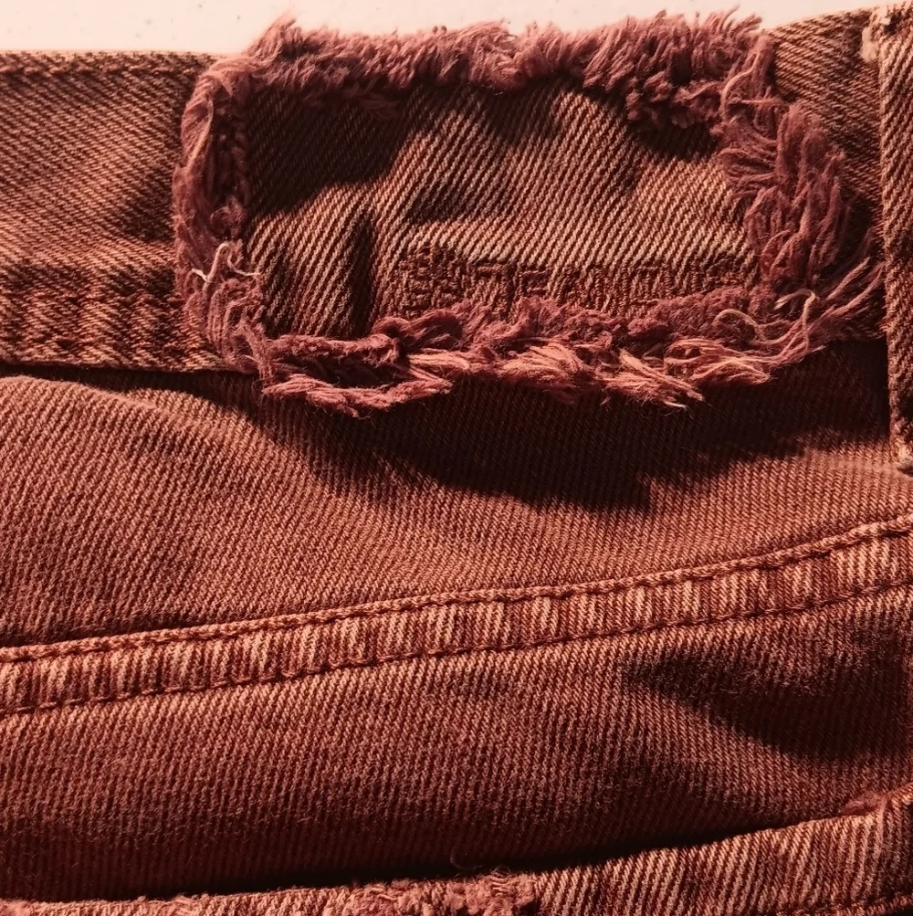 Akademiks Jeanius Y2K Skinny Ripped Jeans Burnt Orange 36x32